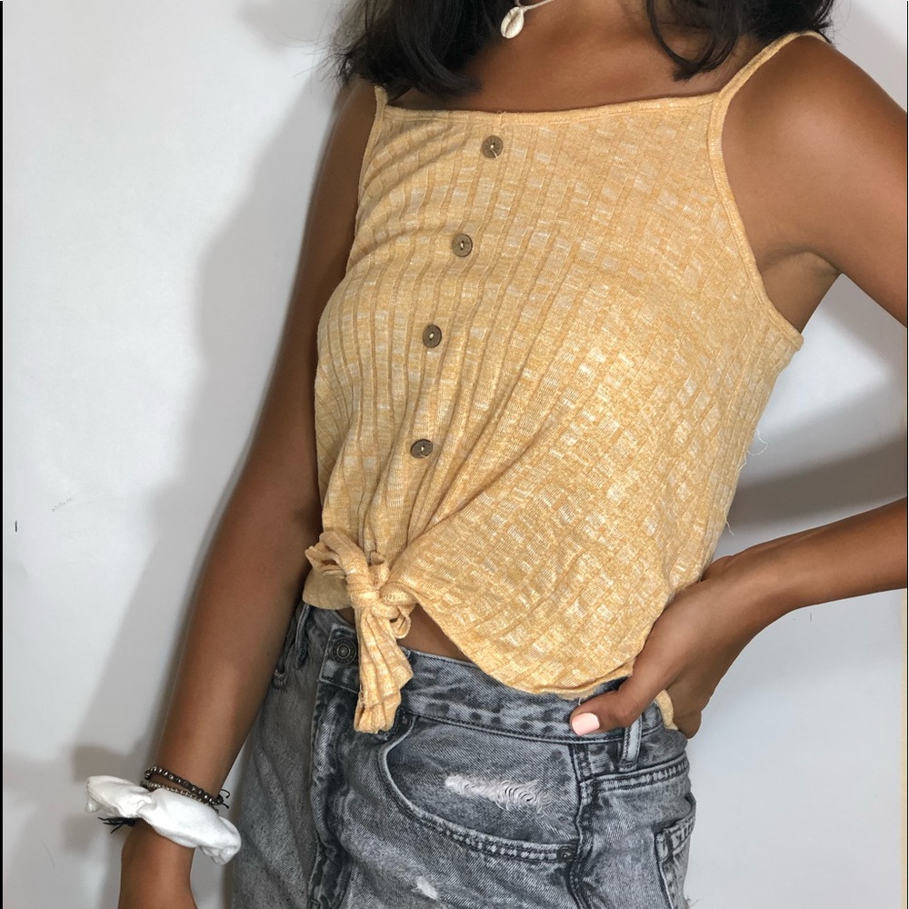 Women’s button front yellow cami